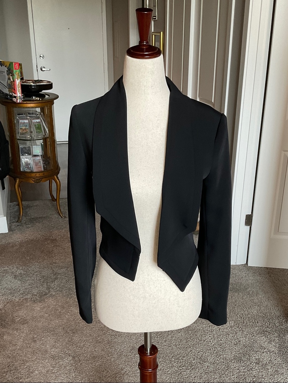 H&M Black Draped Open-Front Women's Blazer
